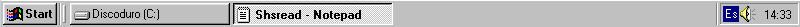 Barra de tareas de Windows 95